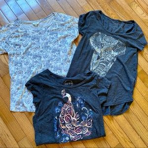 THREE Lucky Brand T-Shirts Lot